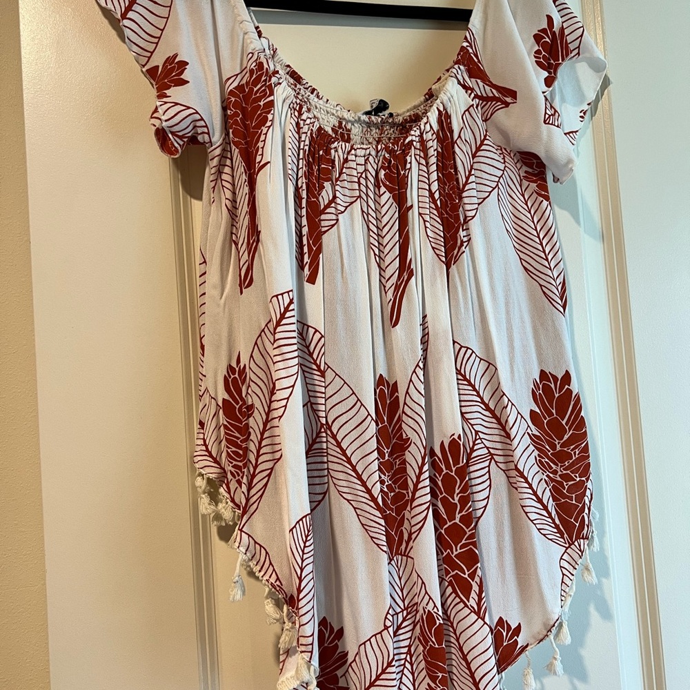 Sig Zane fighting eel collab off the shoulder top